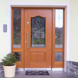 Vintage door with stained glass